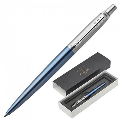 Ручка шариковая Parker Jotter Waterloo Blue CT синяя голубой корпус (артикул производителя 1953191)