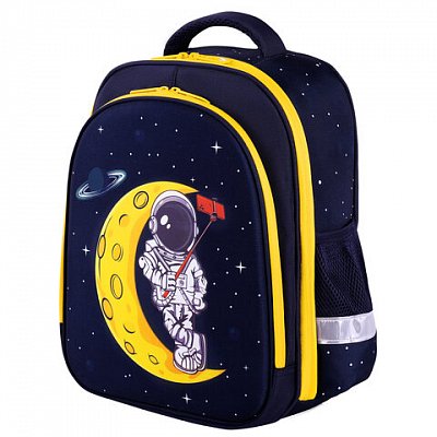 Ранец BRAUBERG KIDS STANDARD, 2 отделения, «Spaceman», СВЕТЯЩИЙСЯ, 36×28х14 см