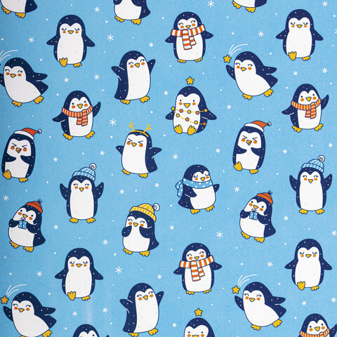 Бумага упаковочная новогодняя НАБОР 3 шт., «Snow Fun», 70×100 см, 3 дизайна, ЗОЛОТАЯ СКАЗКА