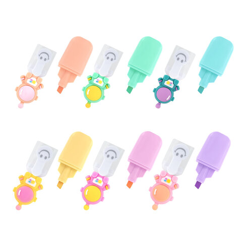 Набор текстовыделителей с топперами 6 ЦВЕТОВ ПАСТЕЛЬ, «КОСМО», линия 1-4 мм, FUNSTER (ФАНСТЕР)