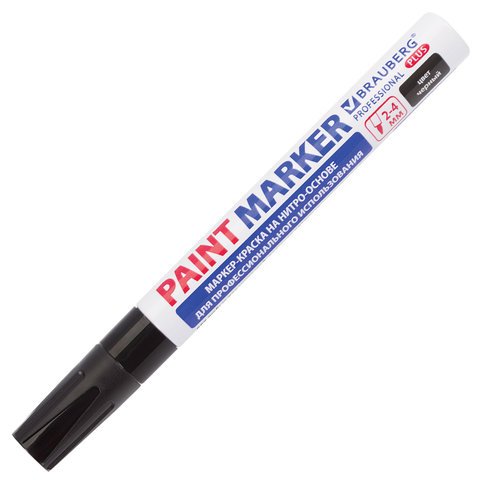 Маркер-краска лаковый (paint marker) 4 мм, ЧЕРНЫЙ, НИТРО-ОСНОВА ...