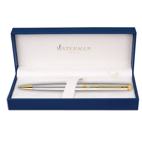 Ручка шариковая Waterman Hemisphere синяя серебристый с позолотой корпус