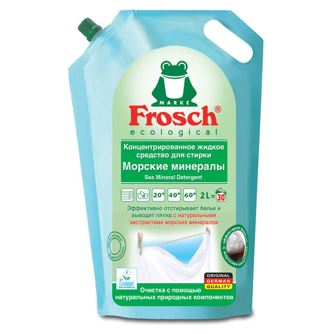 превью Средство для стирки жидкое универсальное 2 л FROSCH «Морские минералы» (Германия), ЭКО