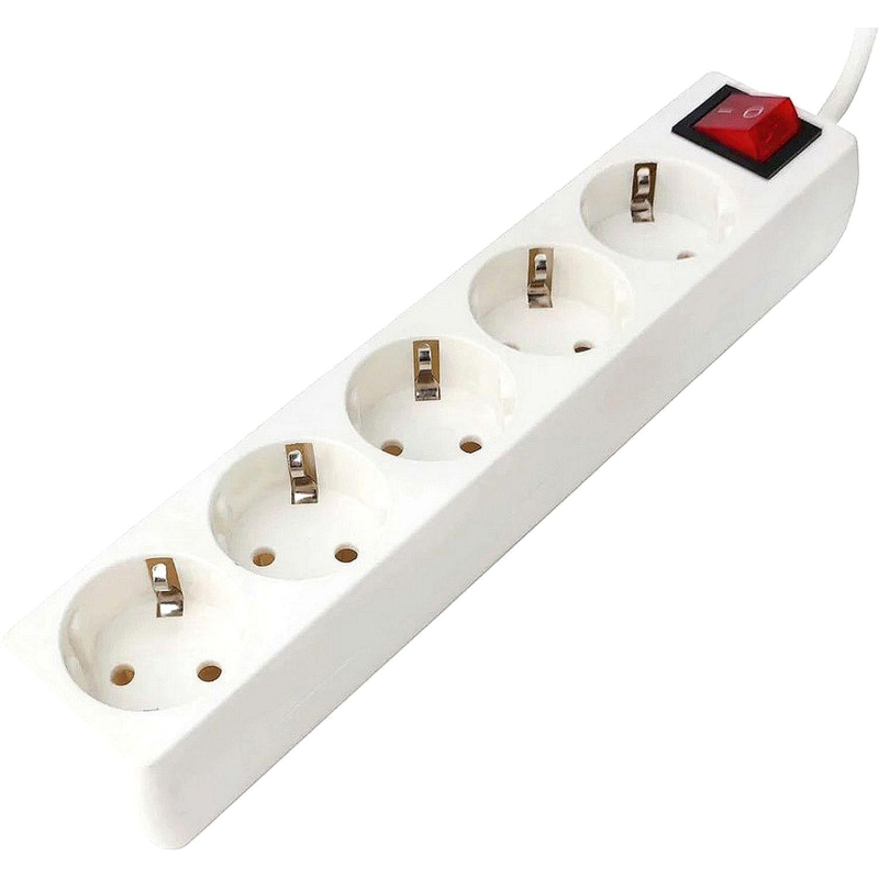 Удлинитель Гарнизон EL-NB-G5-W-3 5р/3м, 10А, с выкл. и зазем., белый