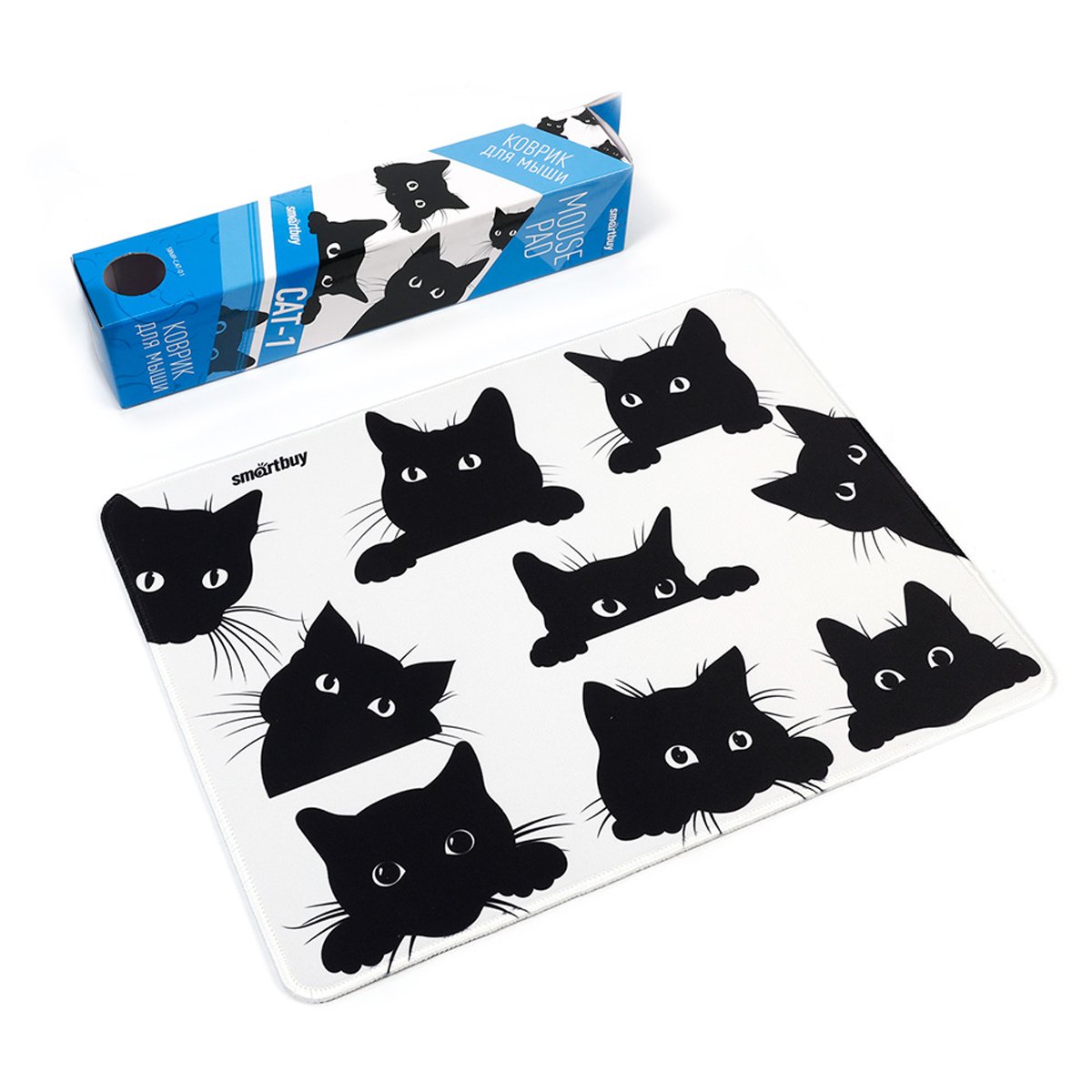 Коврик для мыши Smartbuy Cat-1, 360×270×3мм, ткань+резиновая основа