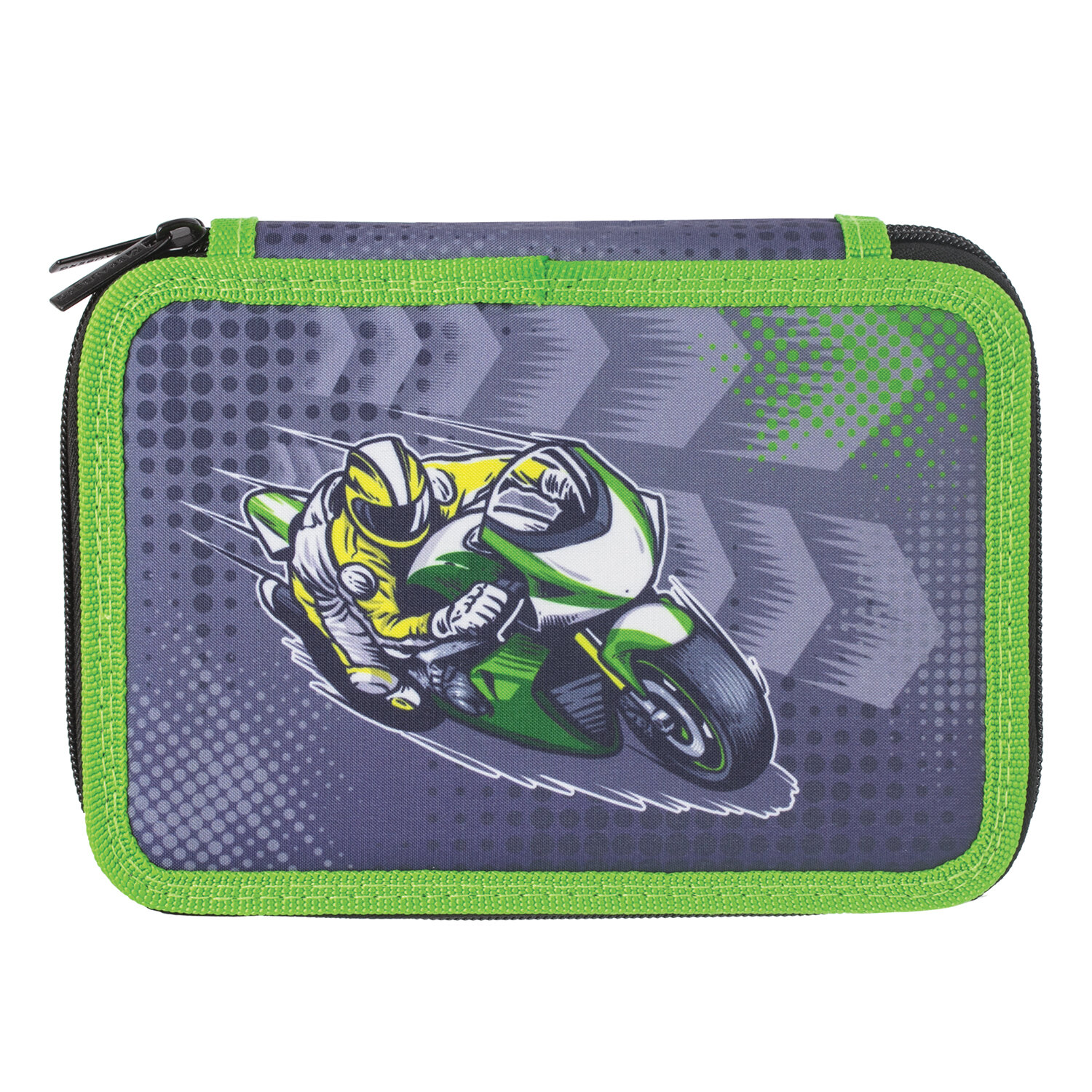 Пенал без наполнения BRAUBERG, 2 отделения, ткань, 20×14 см, «Motorcycle», 229288