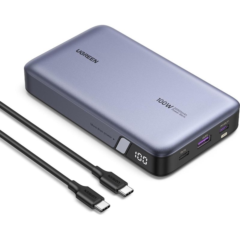 Внешний аккумулятор UGREEN PB720 (25188) 20000mAh PD 100W, серый