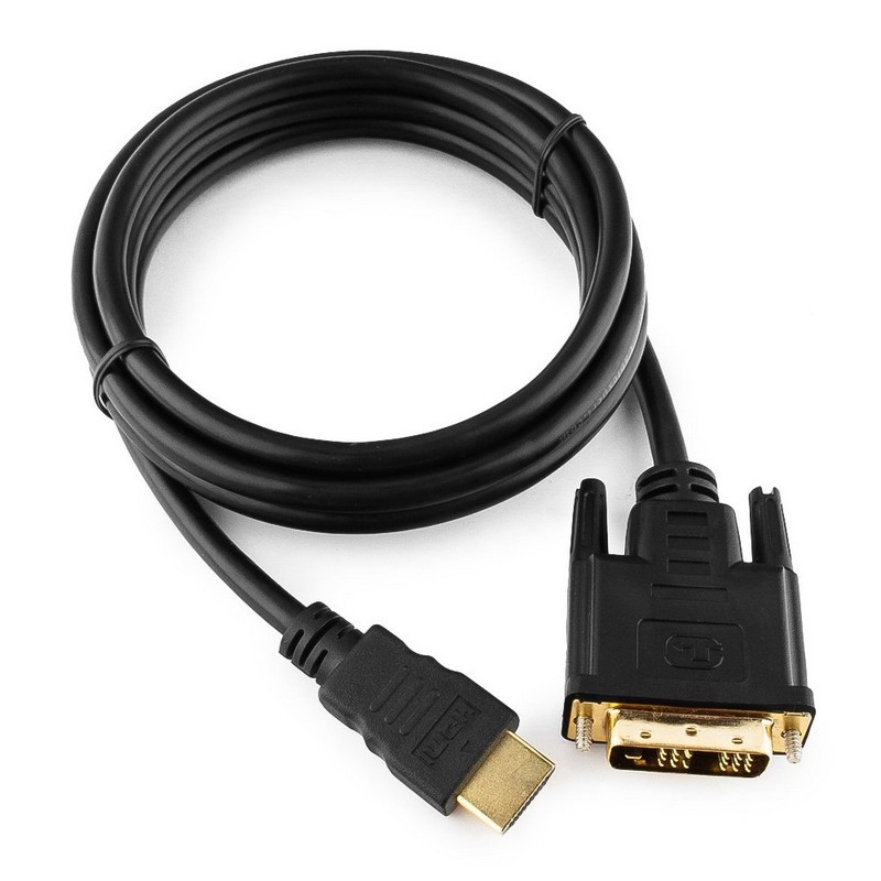 Кабель HDMI-DVI-D, 1.8 м, GEMBIRD, экранированный, для передачи цифрового видео, CC-HDMI-DVI-6