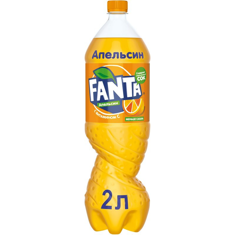 Напиток Fanta апельсин газированный 2 л (6 штук в упаковке)