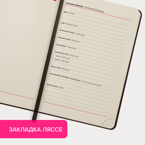 Ежедневник недатированный А5 138×213 мм BRAUBERG «Status», под кожу, 160 л., коричневый
