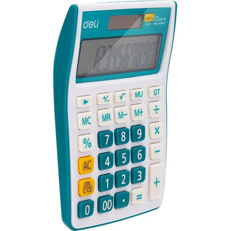Калькулятор настольный Deli E1238/BLUE синий 12-разр