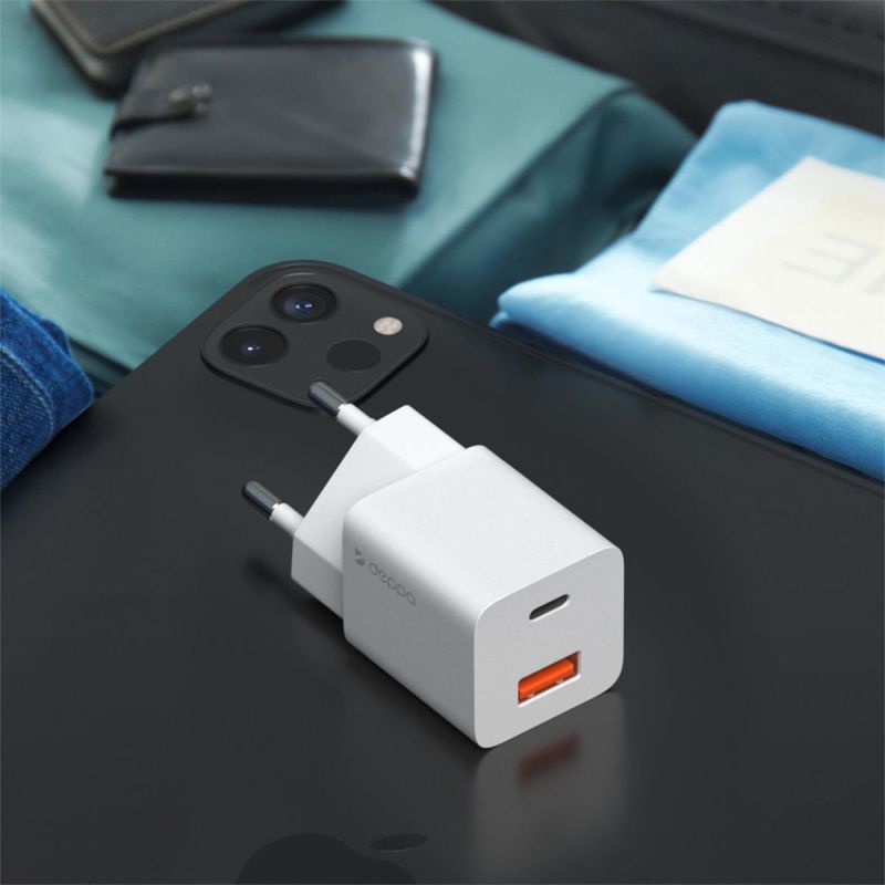 Зарядное устройство сетевое Deppa USB-C+USB-A, PD 3.0, QC 3.0, 20Вт, белый