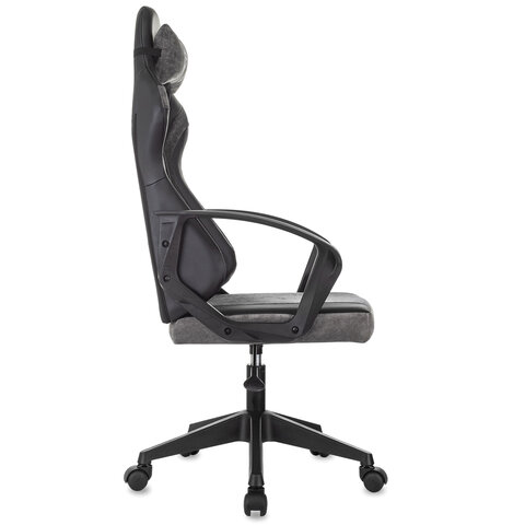 Кресло компьютерное BRABIX ''Forcer GM-127''2 подушкиэкокожа/велюрчерное/серое533216