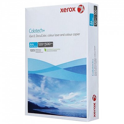 Бумага для цветной лазерной печати А4, 120 г/м2, 500 л., XEROX COLOTECH+ Blue, Австрия, 161% CIE