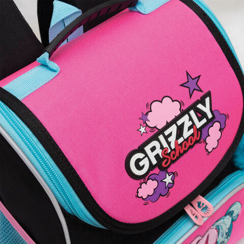 Ранец GRIZZLY анатомическая спинка, с мешком для обуви, для девочек, LIKE, 33×25х13 см