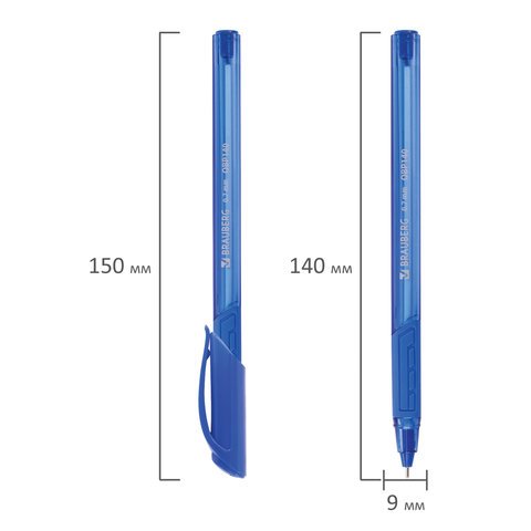 Ручка шариковая масляная BRAUBERG «Extra Glide GT Tone», СИНЯЯ, узел 0.7 мм, линия письма 0.35 мм
