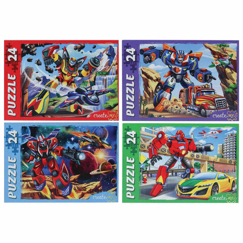 Пазлы картонные 24 элементаКОМПЛЕКТ 32 шт. поле 17.5 х 13 смРК