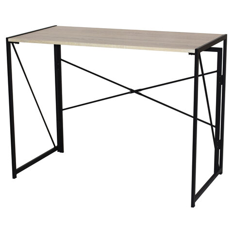 Стол на металлокаркасе BRABIX «LOFT CD-002», 1000×500х750 мм, складной, цвет дуб натуральный