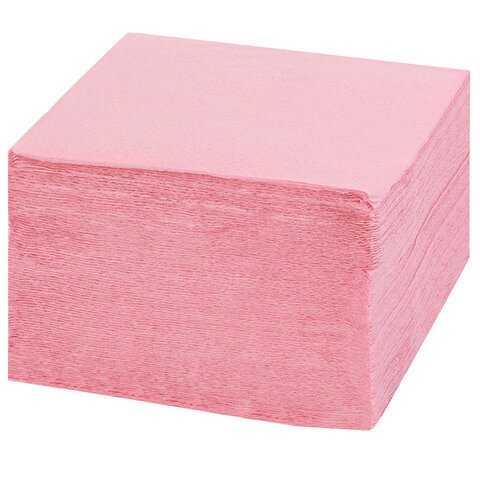 Салфетки бумажные, 250 шт., 24×24 см, ЛАЙМА, красные (пастель), 100% целлюлоза