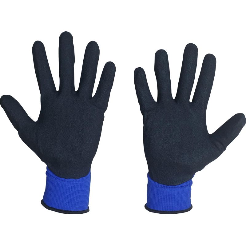 Перчатки защитные нейлон всп. нитрил SCAFFA NY1350S-NV/BLK р.8