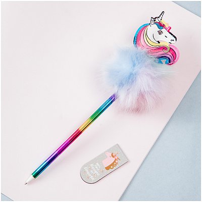 Ручка шариковая MESHU «Rainbow Unicorn» синяя, 0.7мм, корпус ассорти