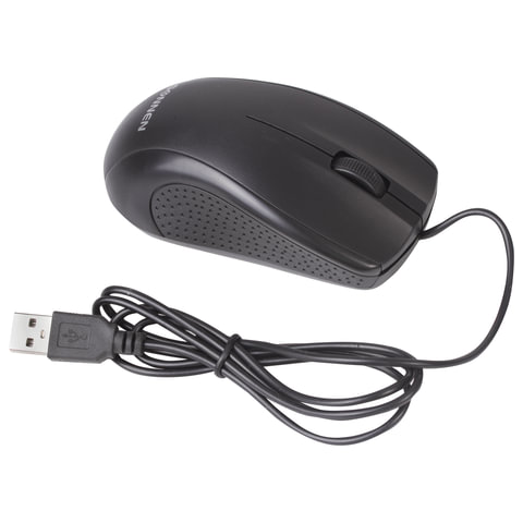 Мышь проводная SONNEN М-201, USB, 1000 dpi, 2 кнопки + колесо-кнопка, оптическая, черная
