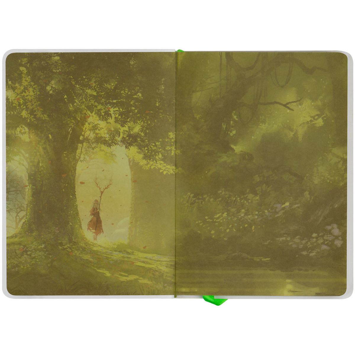 Записная книжка А6 80л. ЛАЙТ, кожзам, Greenwich Line «Mystical forest», с резинкой, тиснение фольгой, блок в клетку