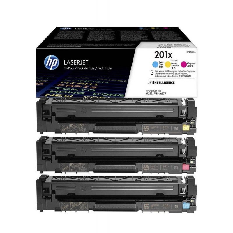Картридж лазерный HP 201X CF253XM CMY для CLJ Pro 252/274/277 (3шт/уп)