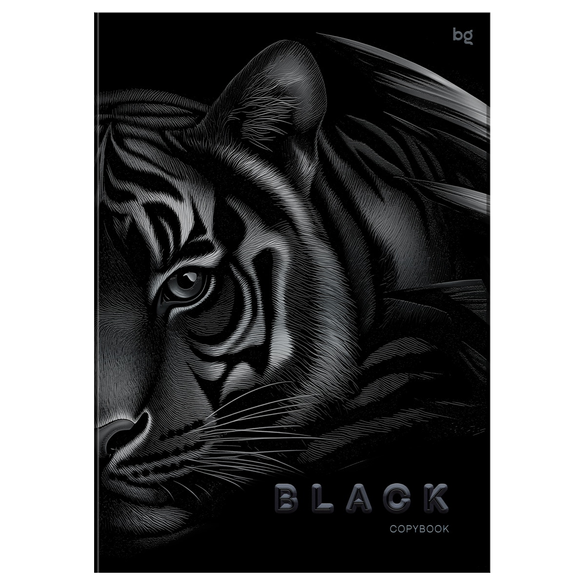 Тетрадь 96л., А4, клетка BG «Just black», soft-touch ламинация, выб. лак