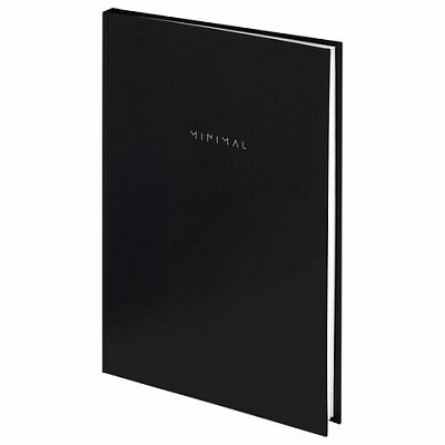 Блокнот БОЛЬШОЙ ФОРМАТ 200×290 мм, А4, 80 л., твердый, клетка, BRAUBERG «Minimal», черный