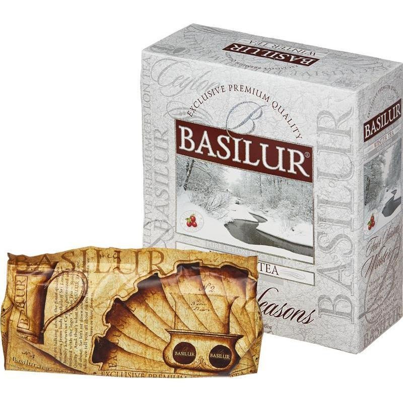 превью Чай Basilur зимний с клюквой черн. 100 пак/уп