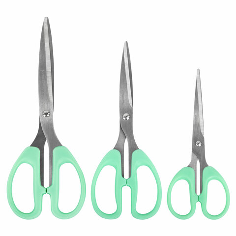 Ножницы BRAUBERG «CLASSIC PRO» 3 шт. (155185210 мм)мятные ручкиВЫГОДНАЯ УПАКОВКА272979