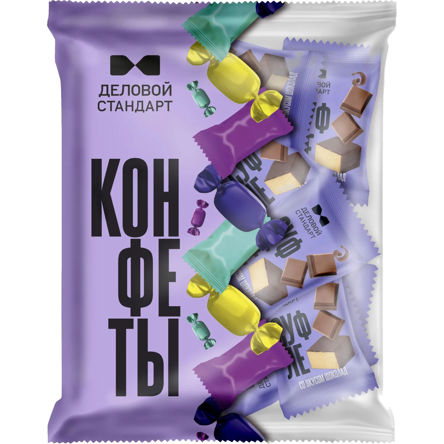 Конфеты глазированные Деловой Стандарт суфле со вкусом шоколад, 500 г