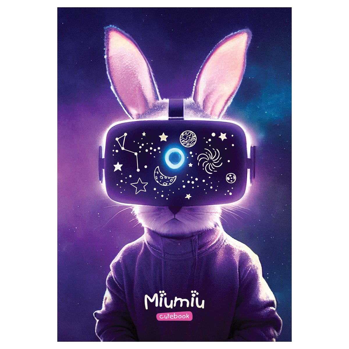 Тетрадь 80л., А5, клетка на гребне MESHU «Miumiu», двойная обложка, матовая ламинация, тиснение фольгой