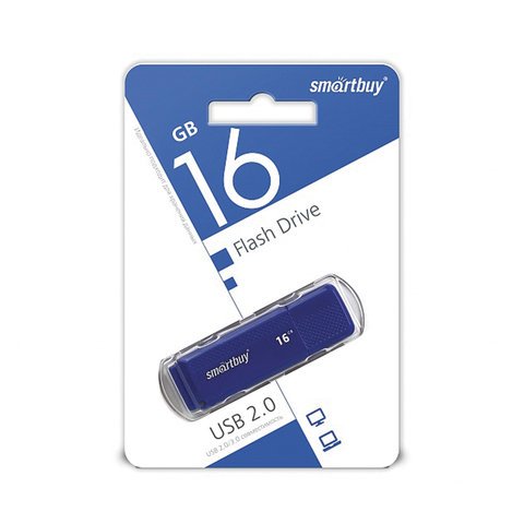 Флэш-диск 16 GB, SMARTBUY Dock, USB 2.0, синий