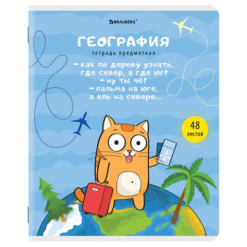 Тетради предметные, КОМПЛЕКТ 12 ПРЕДМЕТОВ, КОТ-ЭНТУЗИАСТ, 48л, TWIN лак, BRAUBERG
