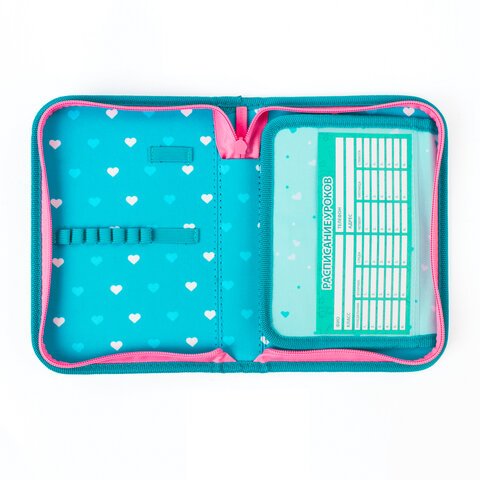 Пенал без наполнения BRAUBERG, 1 отделение, 1 откидная планка, ткань, 20×14 см, «Girl», 229283