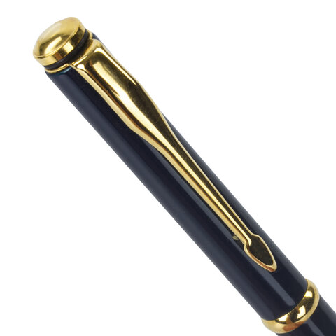 Ручка подарочная шариковая GALANT «Arrow Gold Blue», корпус темно-синий, золотистые детали, пишущий узел 0.7 мм, синяя