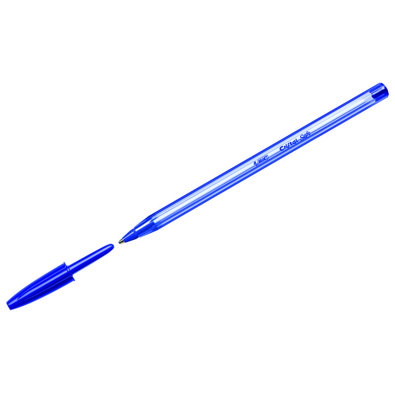 Ручка шариковая одноразовая неавтоматическая Bic Cristal Soft синяя (толщина линии 0.35 мм)