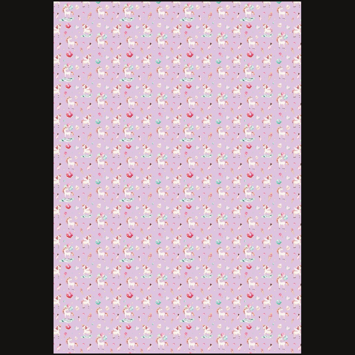 Упаковочная бумага глянц. 70×100см, MESHU «Единорожки», 80г/м2
