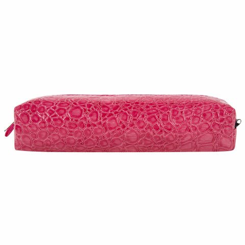Пенал-косметичка BRAUBERG, «крокодиловая кожа», 20×6х4 см, «Ultra pink»