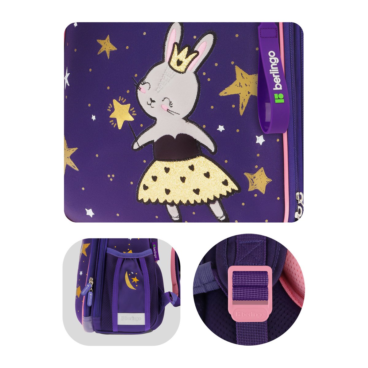 Ранец Berlingo Expert «Bunny dream» 37×28×16см, 2 отделения, 2 кармана, анатомическая спинка