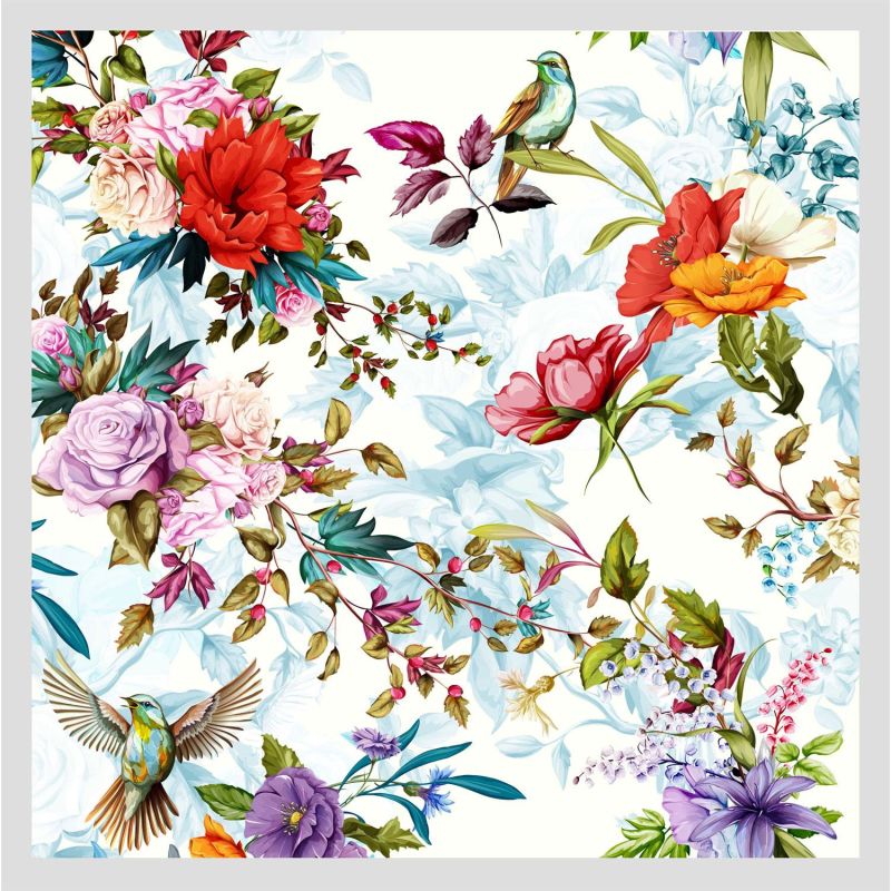 Салфетки бумажные 3х-слойные Птицы и цветы, 33×33 см, 20 шт/уп, 297168
