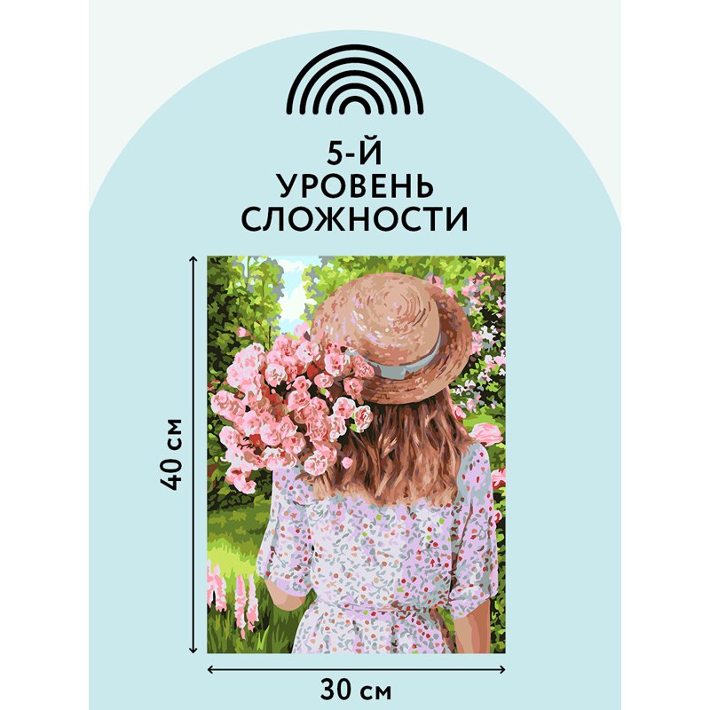Картина по номерам на холсте ТРИ СОВЫ «Прогулка по саду», 30×40, с акриловыми красками и кистями