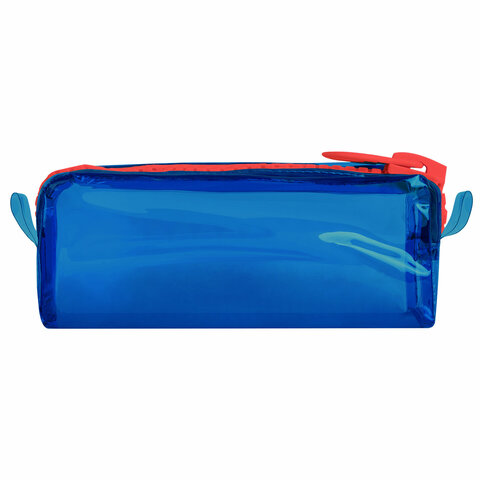 Пенал BRAUBERG с объемной «тракторной» молнией, 1 отделение, ПВХ, 22×8х6.5 см, «Contrast blue»