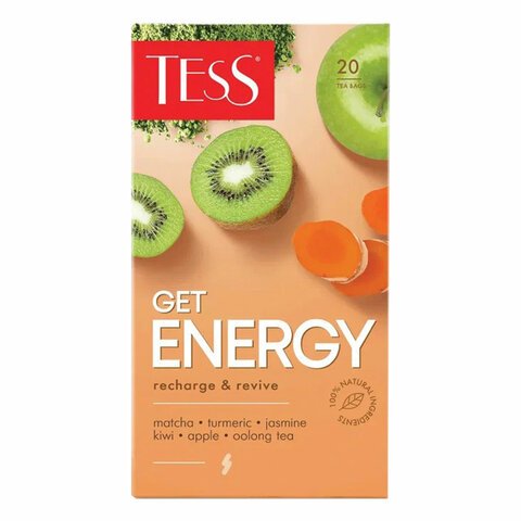 Чай Tess Get Energy recharge&revive улун 20 пакетиков
