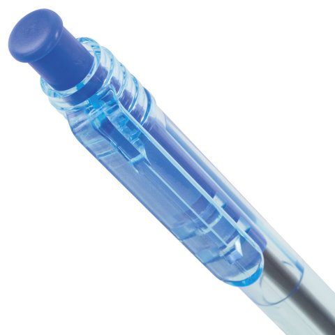 Ручка шариковая масляная автоматическая BRAUBERG «Click Blue», СИНЯЯ, тонированный корпус, узел 1 мм, линия письма 0.5 мм