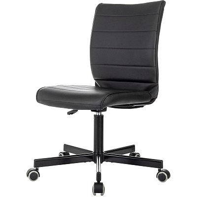 Кресло VB_EChair 303 PU черный эко. кожа крестов. металл черный