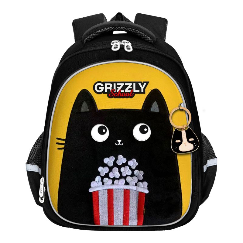 превью Ранец школьный GRIZZLY RAz-386-2/1 черный - желтый