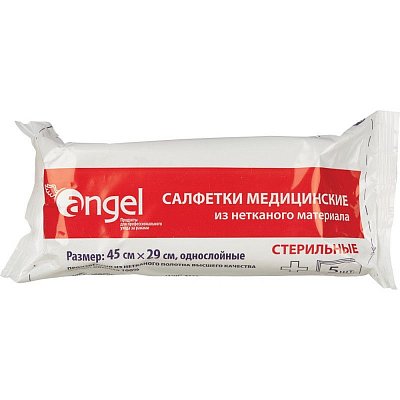 Перевяз. ср-ва Салфетка стер. из неткан мат-ла №5, 45×29см, пл.36 г Angel